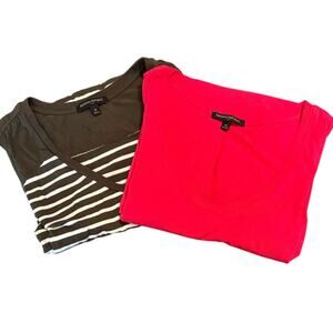 2 Banana Republic Sleeveless V-Neck Cotton Dresses, Pink & Brown, Sz M, EUC